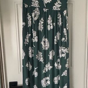 Floral Green Maxi Skirt
